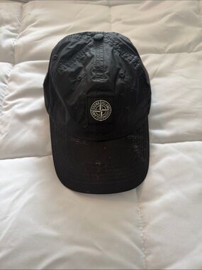 Stone Island x Supreme collab Black Logo Patch Baseball Cap